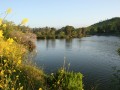 Wilderness trails in park with lake