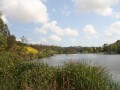 Wilderness trails in park with lake